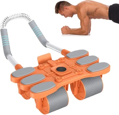 Ab Roller Wiel - Buikspier Trainer - Kracht Training - Automatische Rebound - 30 cm - Oranje
