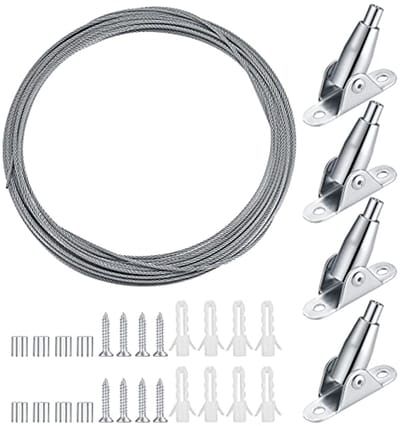 Verstelbare RVS Spanklem voor Tent Touw - 10 m Staal Draad, 2 mm Tension Lock, Ideaal voor Verlichting en Buitenactiviteiten