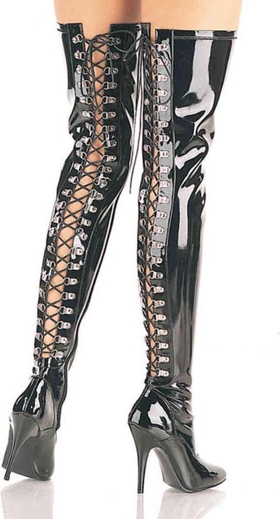 Pleaser - SEDUCE3063 Overknee Laarzen - Paaldans schoenen - 45 Shoes - Zwart