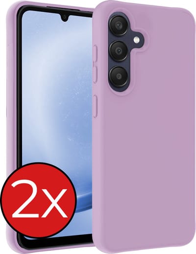 Hoesje - 2 Stuks - Geschikt voor Samsung Galaxy A25 - Sterk & Shockproof - Telefoonhoes - Back Cover - Case Siliconen - Telefoon Hoes - Lila