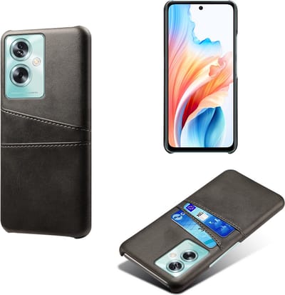 Backcover met Opbergvakjes + PMMA Screenprotector voor OPPO A79 5G / OnePlus Nord N30 SE _ Zwart