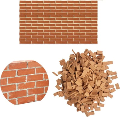 Mini Rode Muurstenen - 560 Stuks Kleine Steentjes voor Tuinlandschap en Poppenhuis Decoratie Accessoires