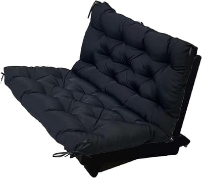 Dikke tuinkussens - Schommelkussens rugleuning - Buiten ontspannen - 10 cm dik - 120 x 100 cm - Zwart