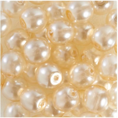 Crystal Renaissance glazen waxparel, 6mm, 40 stuks - Créme