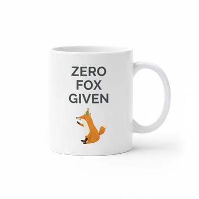 Zero Fox Given Grappige Mok – Schattige Vos Illustratie Humor Koffiemok – 330 ml Keramische Mok