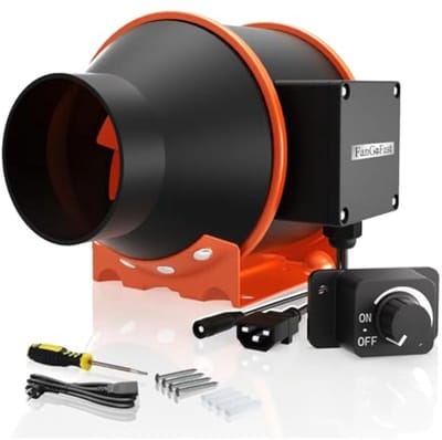 Regelbare Buisventilator 100 mm - 360 m³/u Rookafzuiging en Ventilatie met IEC-stopcontact