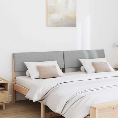 vidaXL - Gestoffeerd - hoofdbord - Lichtgrijs - 200 - cm - Massief - grenenhout