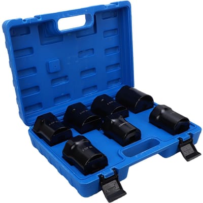7-delige Wielnaafmoer Dopsleutelset 1/2 Inch Aandrijving SAE en Metrisch 6-kant Asmoer Dopsleutel voor Auto's Vrachtwagens SUV's black