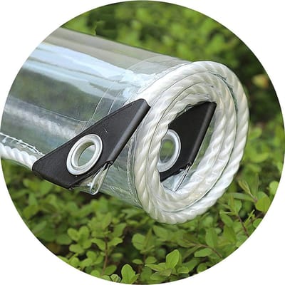 Transparant regendicht afdekzeil 0,4 mm PVC 420 g/m² voor balkon en tuin (2,3 x 5,5 m)