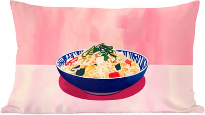 Sierkussens - Kussentjes Woonkamer - 60x40 cm - Rijst - Illustratie - Kom - Groente