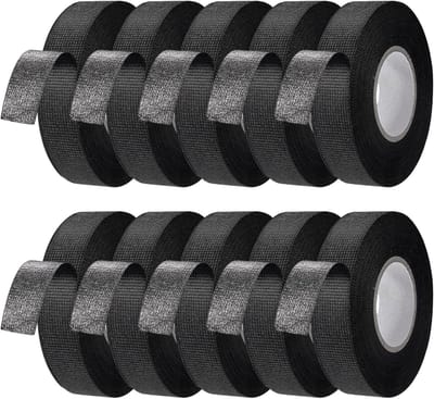 Dailygoods- Autoweefselband 10 Rollen - Hoogwaardige Kabelboom Plakband - Geluidsisolerende Tape - Hittebestendig - Vlamvertragend - 19 mm x 15 m - Textieltape