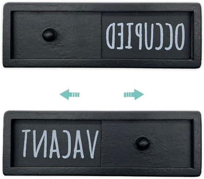 Privacy Deurindicator - Bezet Leeg Bord - Privacy Aangeven - Rustieke Boerderij Stijl - 16.5 cm - Zwart