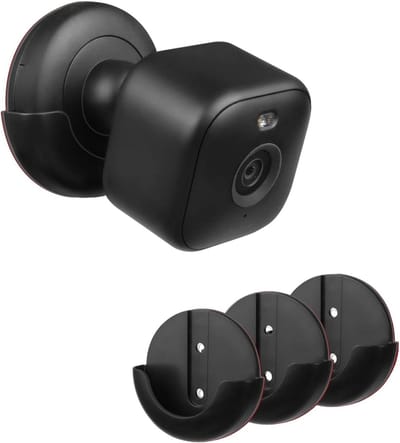 Wandhouder - Bevestigingsbeugel - Camera Beveiliging - Zonder Boren - 3 Stuks - Zwart