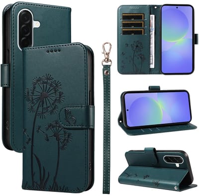 Coverup Hoesje - Geschikt voor Samsung Galaxy A37 Hoesje - Coverup Paardenbloem Book Case - Groen