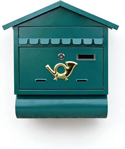 Wandmontage brievenbus - Brievenbus met slot - Veilig post ontvangen - Roestbestendig metaal - 40 x 15 x 45 cm
