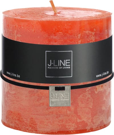 J-Line cilinderkaars - oranje - 64U - 6 stuks