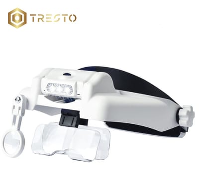 TRESTO - Professionele Luxe Loepbril met 5 Lenzen – Vergrootbril voor Hobby, Reparatie en Precisiewerk