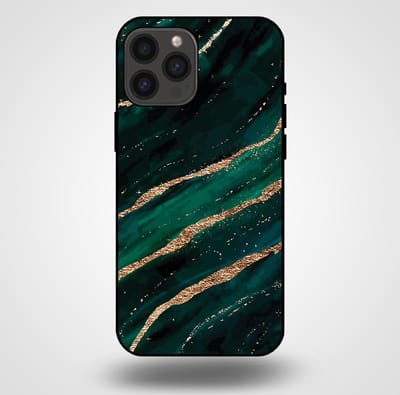Smartphonica Telefoonhoesje voor iPhone 13 Pro Max met marmer opdruk - TPU backcover case marble design - Groen Goud geschikt voor iPhone 13 Pro Max