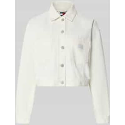 Tommy Hilfiger Oversized Crop Trucker Jacket Denim White Size: S | Denim Jackets Outlet | Dames | Wit