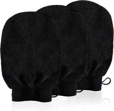 Exfoliërende Handschoenen voor Lichaam, Peeling Handschoenen voor Verzorging, Unisex Douchehandschoenen in Zwart, 150D Kwaliteit
