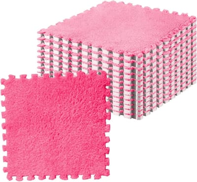 Set van 10 Schuimrubberen Matten, Zacht en Antislip, Ideaal voor Speelruimtes en Sportactiviteiten (Roze-Rood)