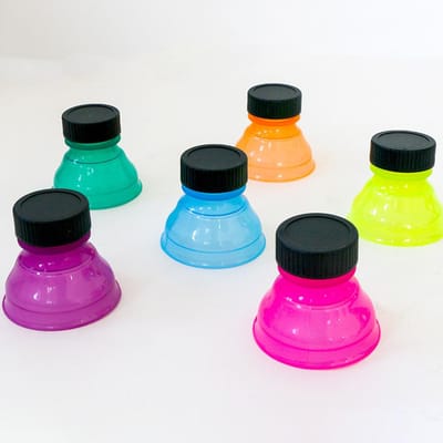 Lot de 6 couvercles transparents de couleur aléatoire pour canettes de soda, bière, boissons énergisantes, jus, réutilisables L