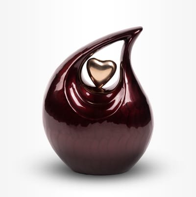 Teardrop Urn Groot 3 liter Bruin Goudkleurig - Urn voor Menselijke As - Crematie Urn voor As Volwassenen - Dieren Urn voor As Crematie - Urn Hond - Urn Kat
