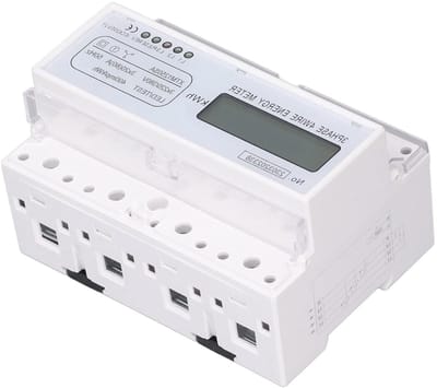 Elektriciteitsmeter - Energieverbruiksmonitor - Industriële Meting - Uitlezen op afstand - 3 Fase 4 Draads - Grijs