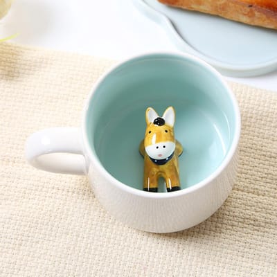 Grappige 3D Dierenmok voor Koffie en Thee, Inclusief Lepel en Onderzetter - Perfect Cadeau voor Verjaardag en Kerst voor Mannen en Vrouwen