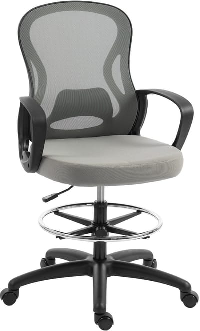 Vinsetto Tekenstoel - Meshstof, schuim - 59 x 65 x 123 cm - Grijs