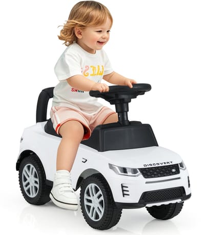 COSTWAY Schuibauto glijauto vanaf 1 jaar, glijvoertuig met opbergruimte onder de zitting, kinderauto met claxon en motorgeluid, Schiebauto speelgoedauto voor jongens en meisjes (wit)