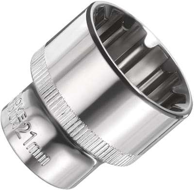 Dailygoods- Impact Socket 21mm - 3/8 Inch Aandrijving - Ondiep - Chroom-Vanadiumstaal - 12-Puntsopening - Duurzaam en Schokbestendig - Dopsleutel