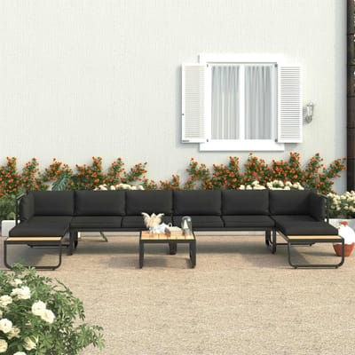 vidaXL - 5-delige - Tuinhoekbankenset - met - kussens - aluminium - en - HKC