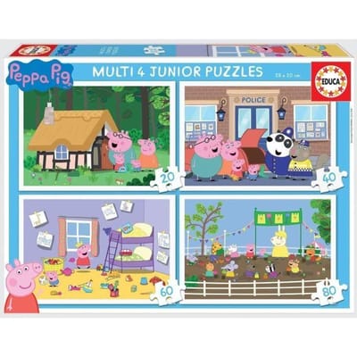 Peppa Pig Progressieve Puzzels - EDUCA - MULTI 4 JUNIOR - 50 tot 150 stukjes - Voor kinderen vanaf 3 jaar schoon