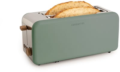 CREATE - Sleuven Broodrooster - Voor Brede Plakken - 6 Roosterniveaus - 1500W - Sage - TOAST RETRO XL