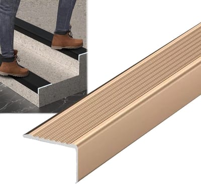 Trapneusprofiel Aluminium - Antislip Randstrip - Veilig Lopen - L-vormige Bescherming - 90 cm Lengte - Zilver