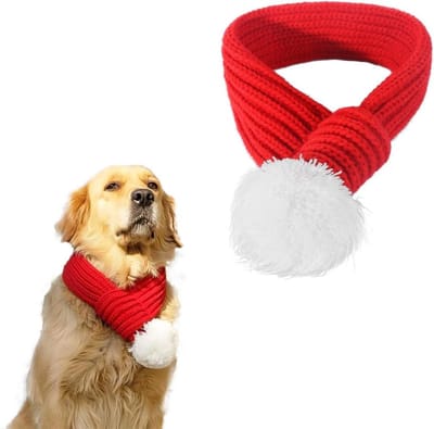 Kerstsjaal voor Honden - Rode Kostuum Sjaal, Perfect voor Feestdagen, XL Maat, Hondenkleding