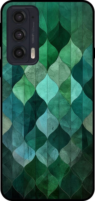 Smartphonica Telefoonhoesje Geschikt voor Motorola Edge 20 met groene bladeren opdruk - TPU backcover case green leaf design - Groen geschikt voor Motorola Edge 20