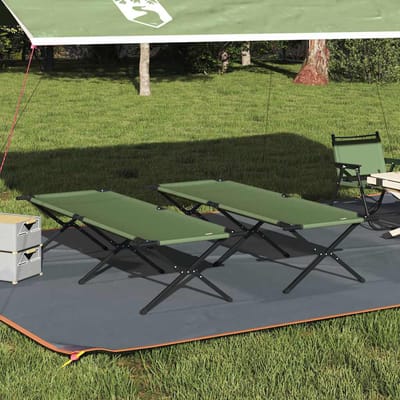 vidaXL - Opvouwbaar - Campingbed - 2 - st - Groen - 210 - x - 80 - x - 46 - cm - Oxford - stof