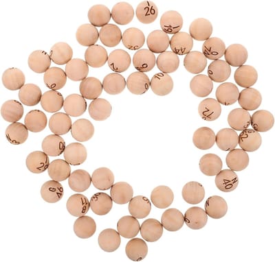 Bingo Ballen Set - Nummer Ballen - Familiebijeenkomsten - Duidelijk Gegraveerd - 75 Stuks - Beige