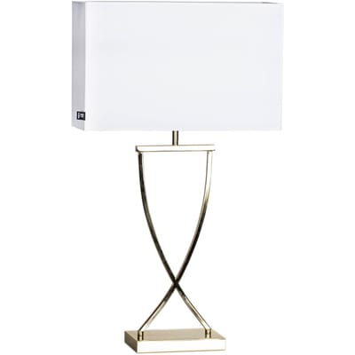 By Rydéns Omega tafellamp messing/wit hoogte 69cm