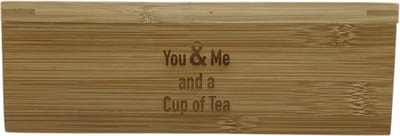 Theedoos 6 vaks, Bamboe met tekst: You & me and a Cup of Tea