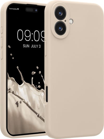 kwmobile telefoonhoesje geschikt voor Apple iPhone 16 Plus - TPU backcover met siliconen coating - Smartphone case in crème