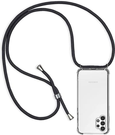 Transparant hoesje met koord - Anti-shock stootrand / Siliconen / Back Cover geschikt voor: Samsung Galaxy A13 4G & 5G