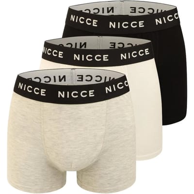 Nicce Heren Lurzem Boxershorts (Verpakt per 3) (Zwart/Grijs/Wit)