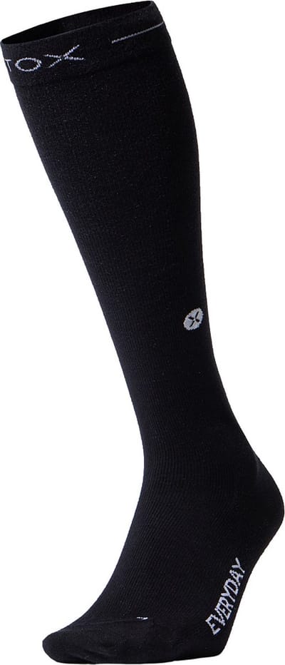 STOX Energy Socks Cotton Everyday Sokken Heren - Compressiekousen - Zwart / Wit - Katoen Compressie Sokken - Naadloos - Steunkousen - Maat: 40-44