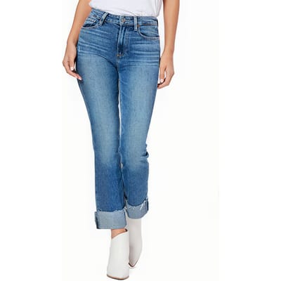 PAIGE Cindy Raw Wide Cuff Tina Maat: W23 | Straight Jeans Outlet | Dames | Blauw