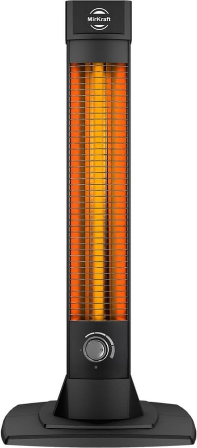Warmtestraler Staand - Infrarood Verwarming - Terras Verwarmen - Koolstof Verwarmingselement - 2500 Watt - Zwart