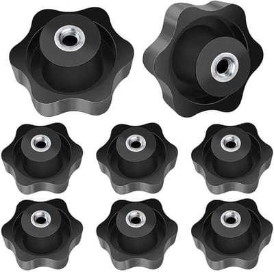 Klemmoeren M8 Set van 8 Stuks Zwarte Klemmoeren met Vrouwelijke Draad voor Industrieel Gebruik en Machines - 50mm