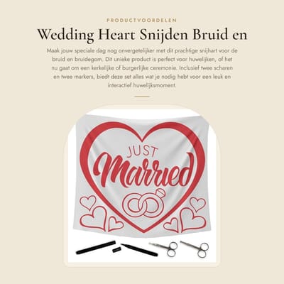 Dailygoods- Huwelijks Hart - Uitknipbaar met 2 Scharen - 2 Stiften - Huwelijks Tradition - Decoratie - Onvergetelijke Momenten - Trouwspel